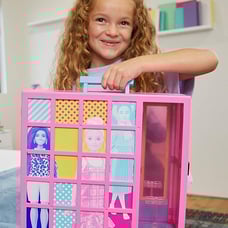 Barbie Closet Playset, Workstation and Rotating Clothing Rack -rty8