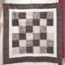 VINTAGE CRAZY QUILTS BROWN & TAN 45 X 45 LAP QUILT