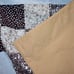 VINTAGE CRAZY QUILTS BROWN & TAN 45 X 45 LAP QUILT