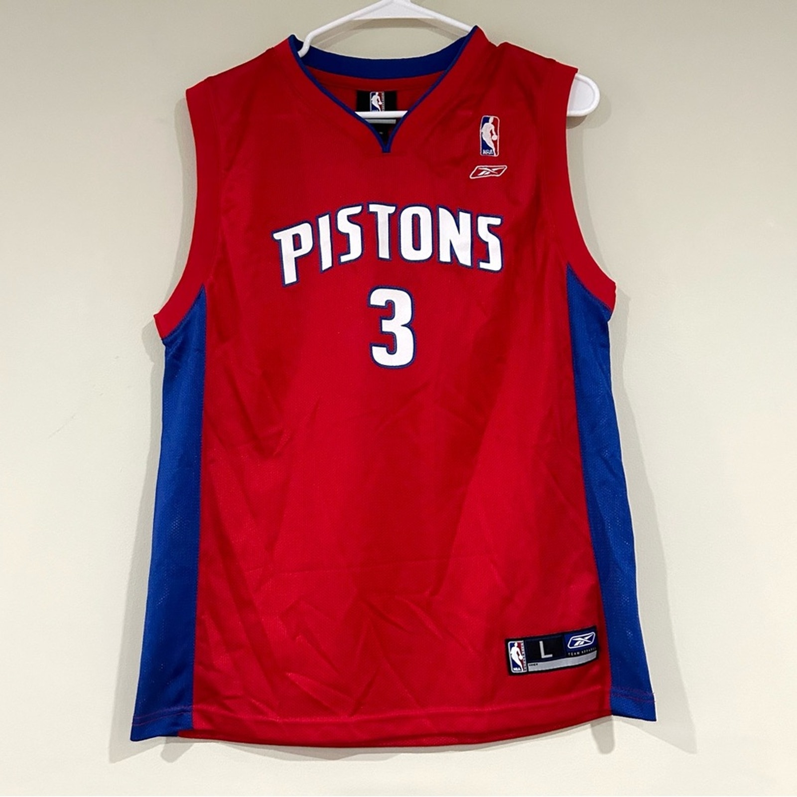 Vintage Reebok Ben Wallace Detroit Pistons Basketball Jersey
