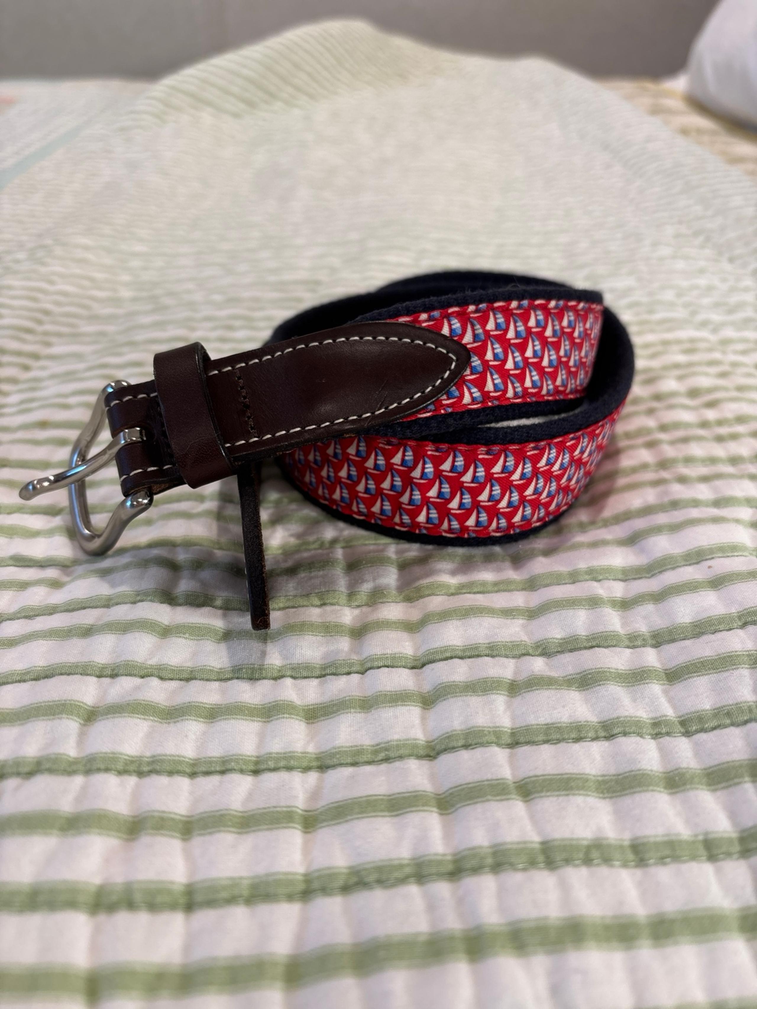 Mens by Shep & Ian sailboats print belt size 28 - vineyard vines