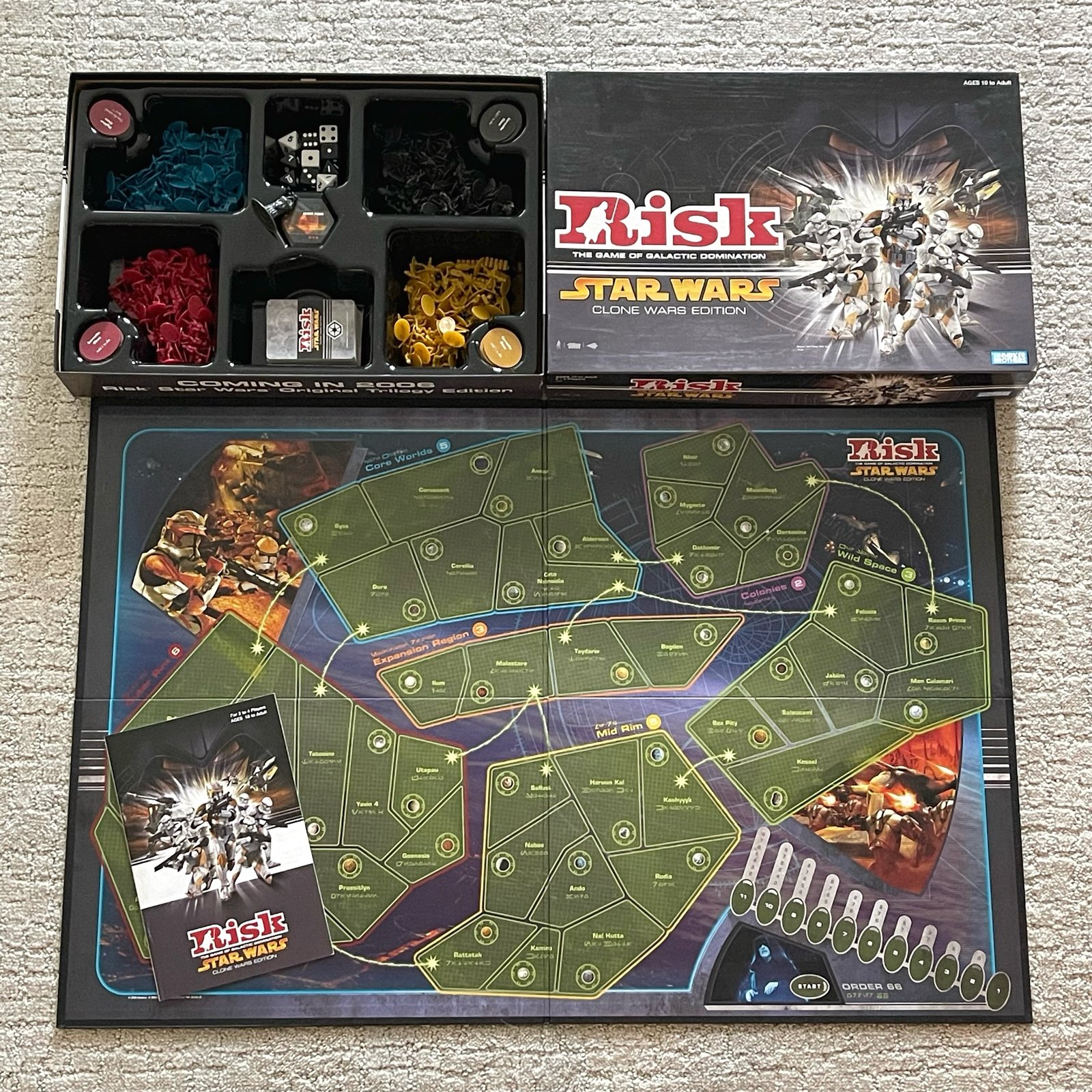 2005 RISK Star Wars Clone Wars Edition Strategy Board Game Hasbro #42332 VGC