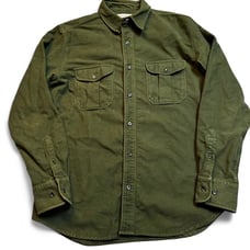 Filson Shirt Mens Medium Moleskin Seattle Button Down Workwear Cowboy Army Green