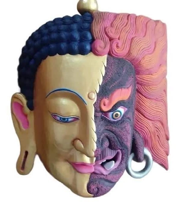 Wall hanging wooden yamabudhha mask