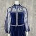 Vintage 70s Jeannene Booher 3pc Set Blue Velvet Genie Outfit Skirt Top & Blouse