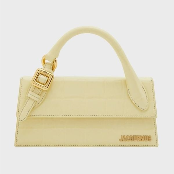 Jacquemus Le Chiquito Long Croc-Embossed Top-Handle Bag