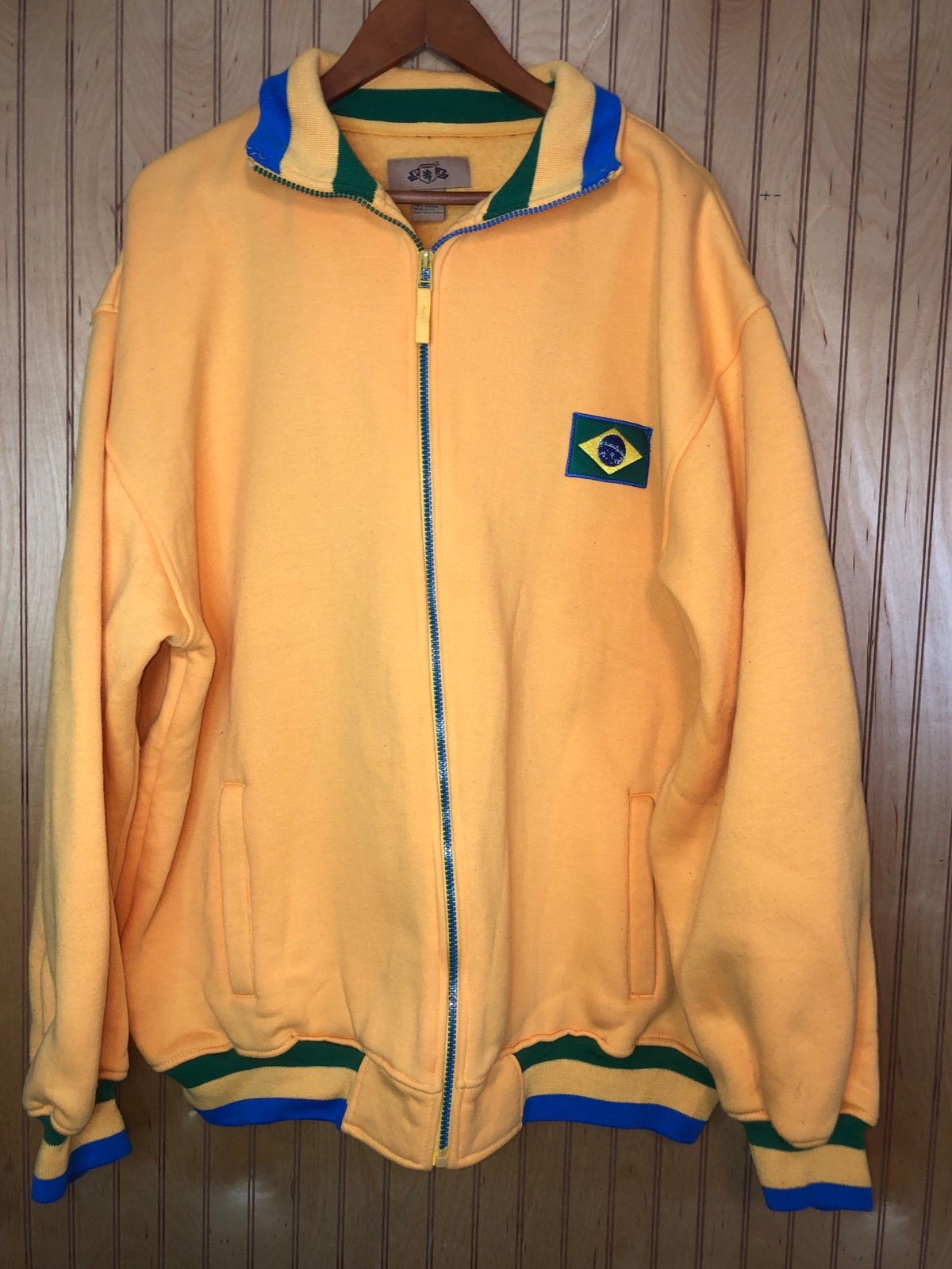 PJ Mark Sweatshirt Jacket Mens 2XL Brazil Track Jacket Full Zip