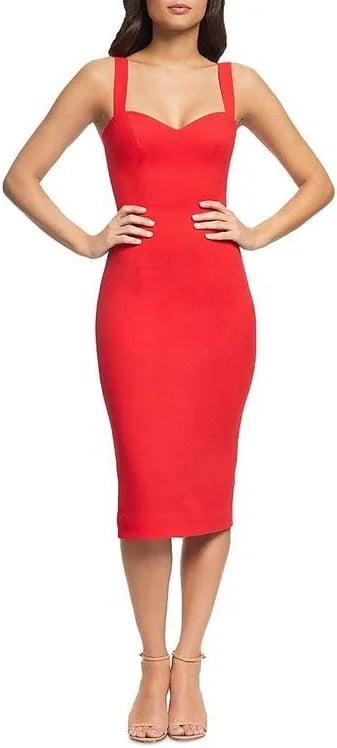 Dress The Population Nicole Red Midi Dress - NWT Size L