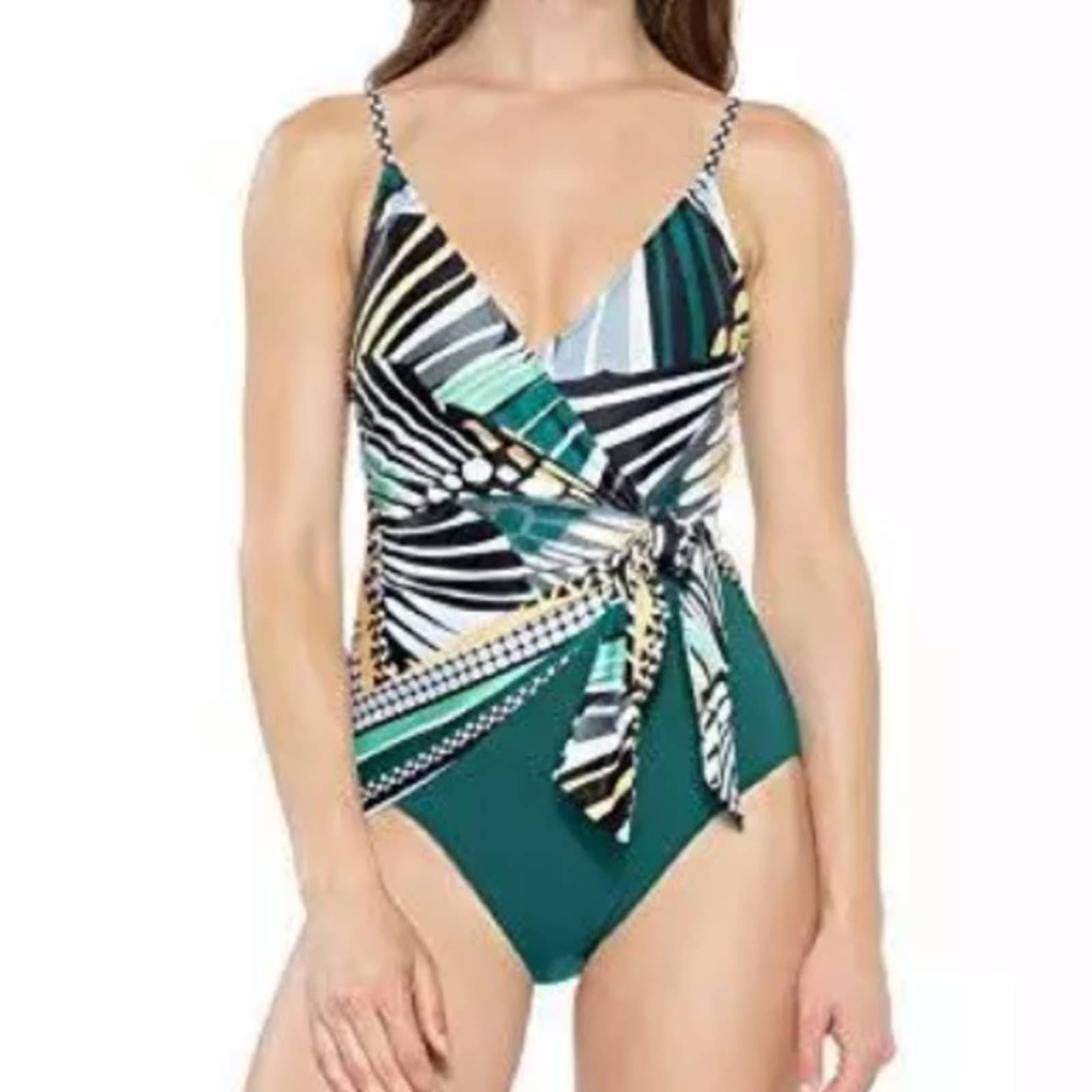 BECCA Handkerchief Wrap Front One Piece Swimsuit Size M