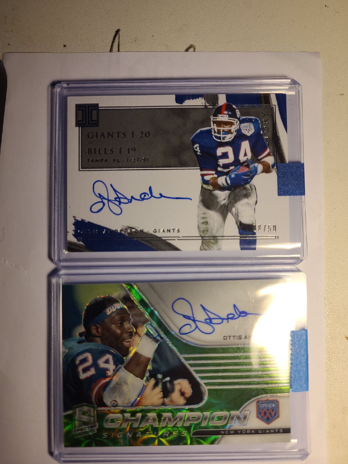 2 Otis Anderson Autographs on Card!