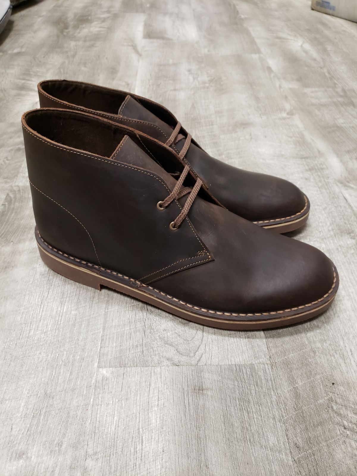 clarks bushacre 2 dark tan leather