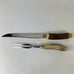 Hoffritz Stag Antler Carving Set Knife Fork Horn Handles Vintage POOR England