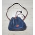 Dooney Bourke Drawstring Bucket Bag Navy Brown All Weather Leather USA VTG