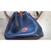 Dooney Bourke Drawstring Bucket Bag Navy Brown All Weather Leather USA VTG