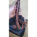 Dooney Bourke Drawstring Bucket Bag Navy Brown All Weather Leather USA VTG