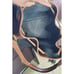 Dooney Bourke Drawstring Bucket Bag Navy Brown All Weather Leather USA VTG