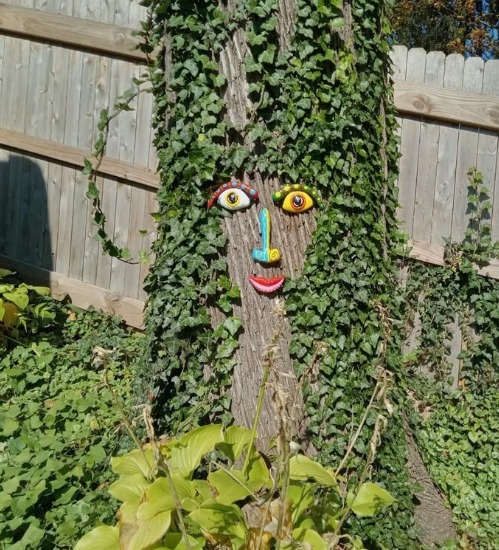 Tree Faces Decor Outdoor, Cute Tree Decorations Outdoor Colorful Faces