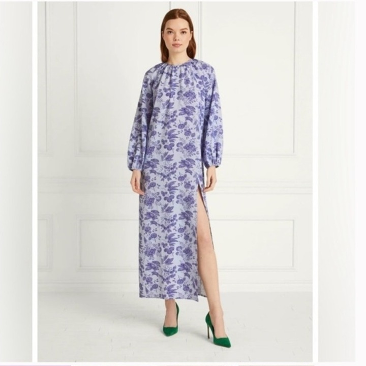 NWT Hill House Maxi Dress Womens Medium Floral Purple Boho Cottage The Simone