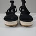 Eileen Fisher Wisp Wedge Sandal Espadrille Platform Black Leather Size 9