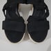 Eileen Fisher Wisp Wedge Sandal Espadrille Platform Black Leather Size 9