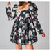 Buddy Love stassie puff sleeve babydoll dress Sleeping Garden Satin Black Floral