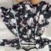 Buddy Love stassie puff sleeve babydoll dress Sleeping Garden Satin Black Floral