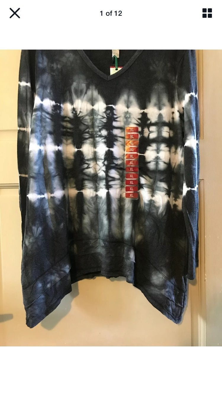 XL Tie Dye Black/White Sweatshirt 69 Extra Large Winter Comfy Long Sleeves New