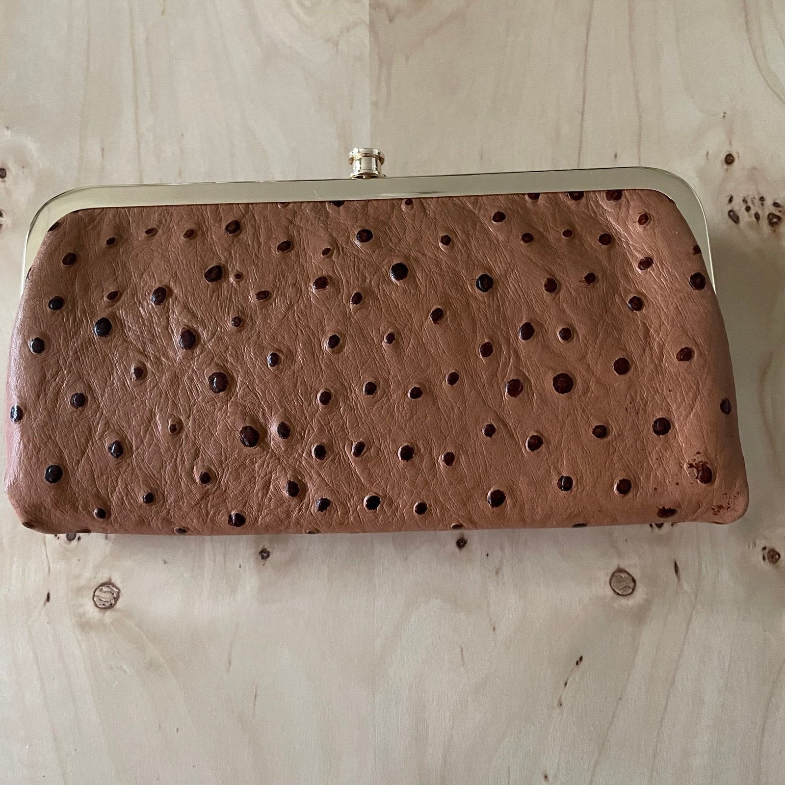 G.I.L.I Exotic Clutch Wallet - Natural Ostrich