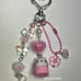 pink nyan nyan nyanko gotochi strap beaded keychain