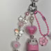 pink nyan nyan nyanko gotochi strap beaded keychain