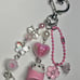 pink nyan nyan nyanko gotochi strap beaded keychain