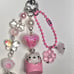 pink nyan nyan nyanko gotochi strap beaded keychain