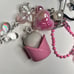 pink nyan nyan nyanko gotochi strap beaded keychain