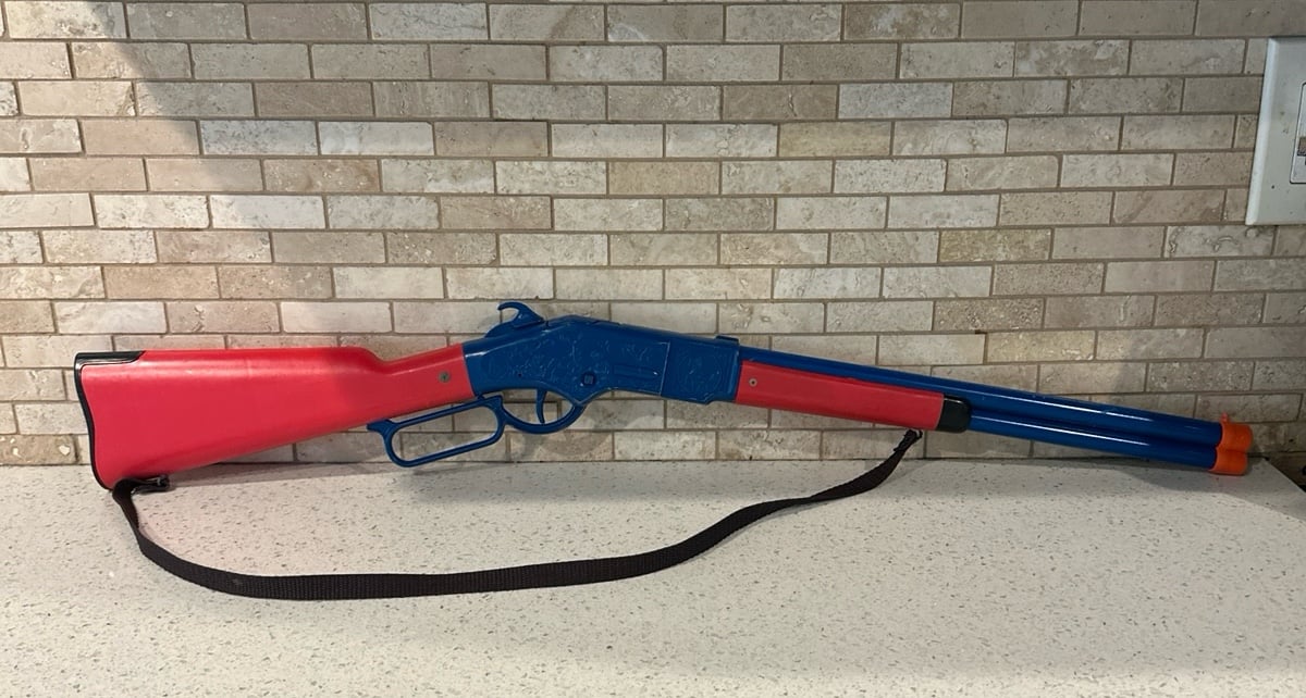 GONHER #98 WINCHESTER BLUE/RED CAP GUN RIFLE 8 Barrel Castalla Spain