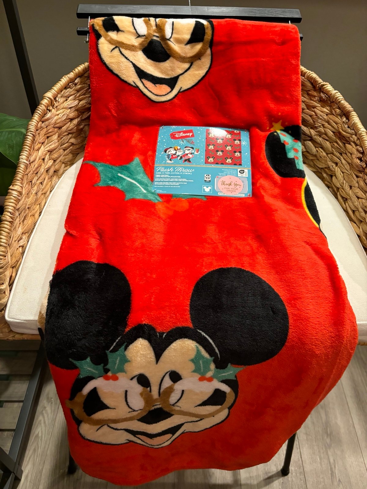 New Mickey Mouse Christmas Throw Blanket