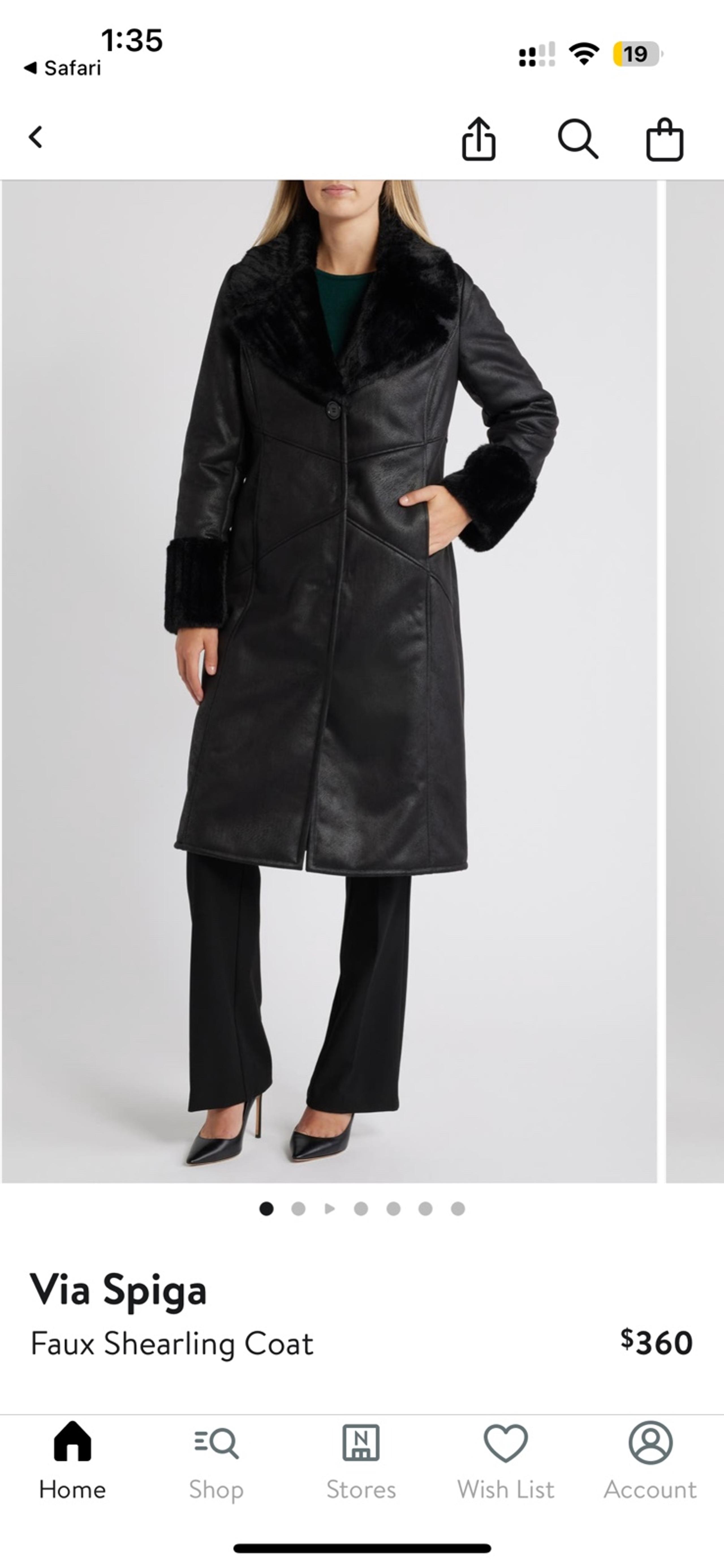 Via Spiga faux shearling coat