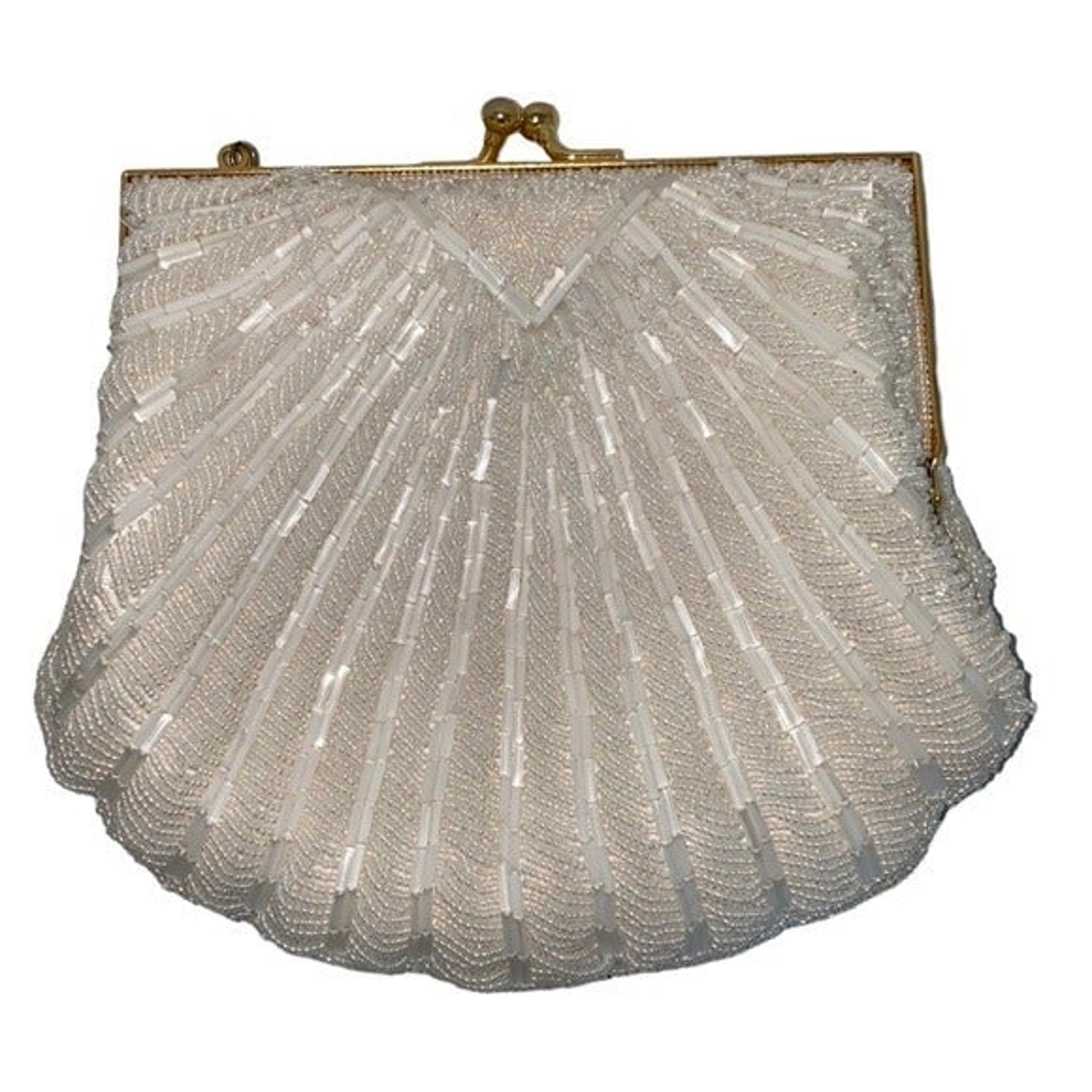 White Beaded Purse, Vintage