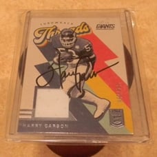 Harry Carson Auto Signed Throwback Threads New York Giants