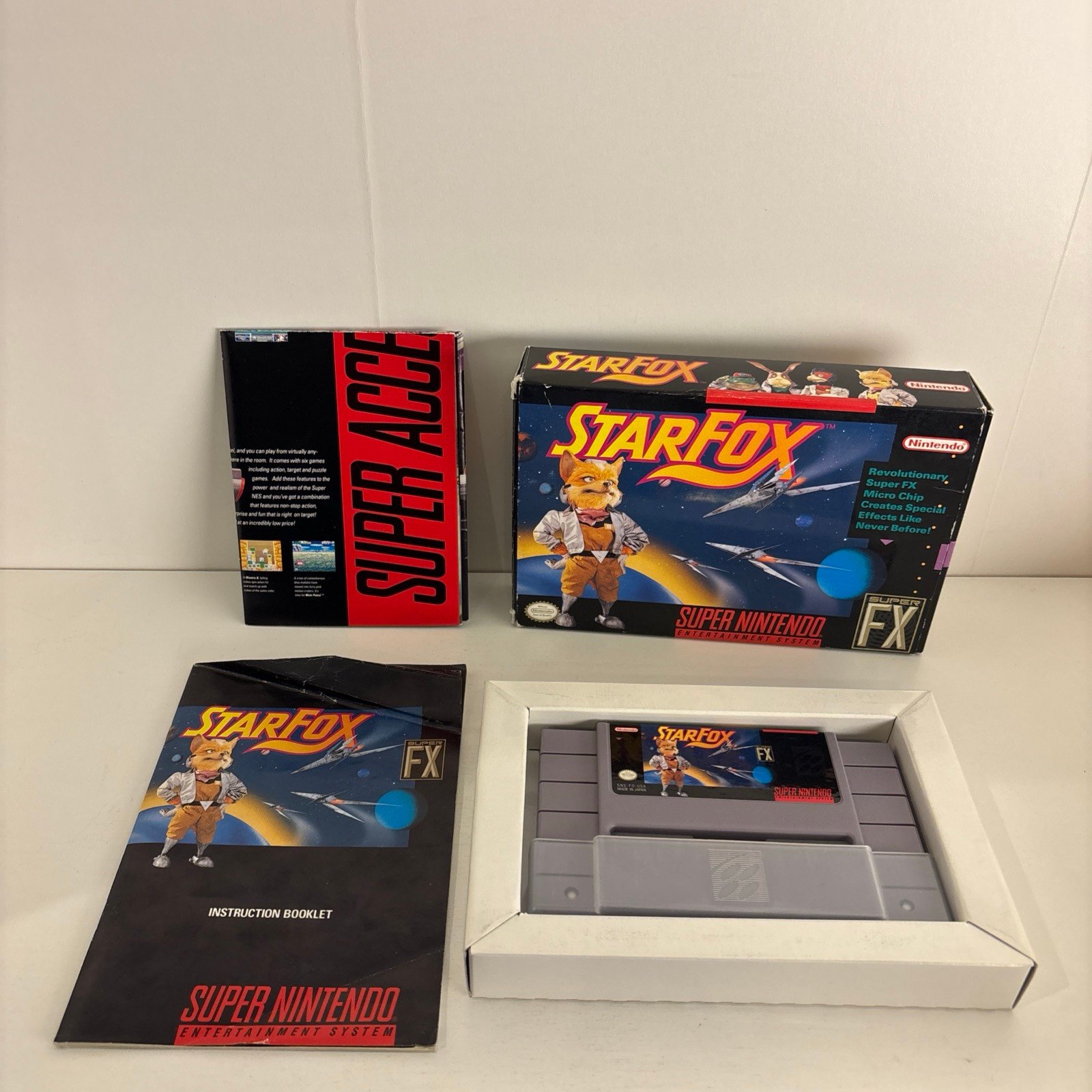 Star Fox (SNES, 1993) Super Nintendo CIB Includes Manual & Poster - Works