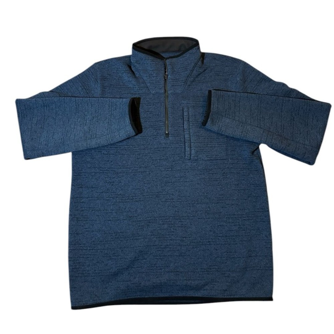 Men’s Prana Tri Thermal Threads Pull Over 1/4 Zip Fleece Size Large Blue