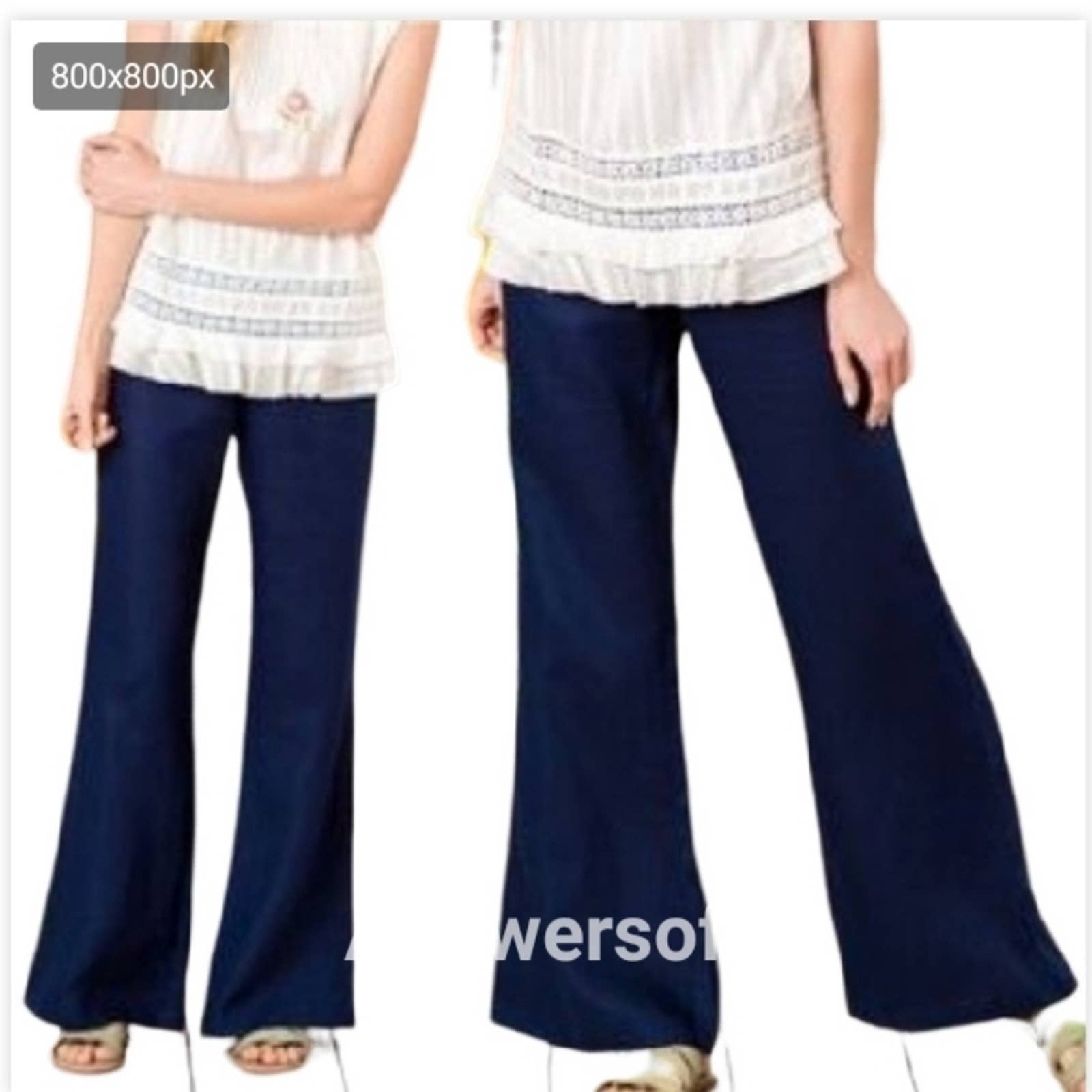 NWTMATILDA JANE Great Beyond Navy Blue Linen Pants
