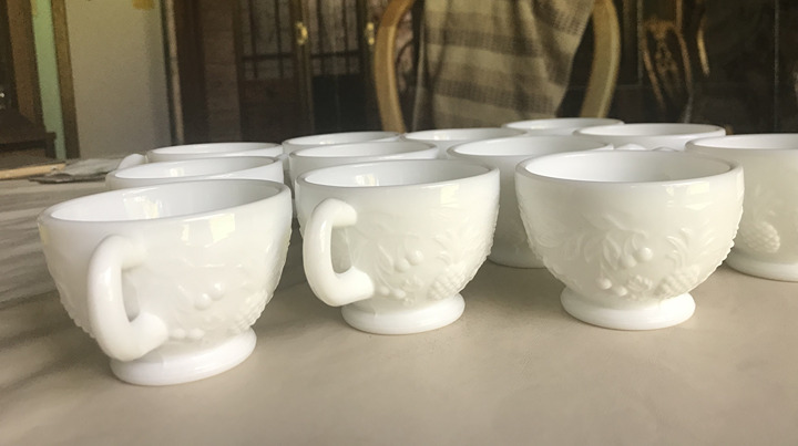 Vintage Westmoreland Milk Glass Tea/ Coffee cups - Set of 10