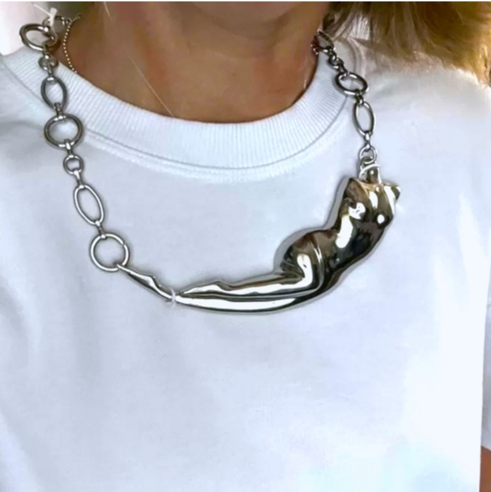ZARA BODY METAL LINK NECKLACE