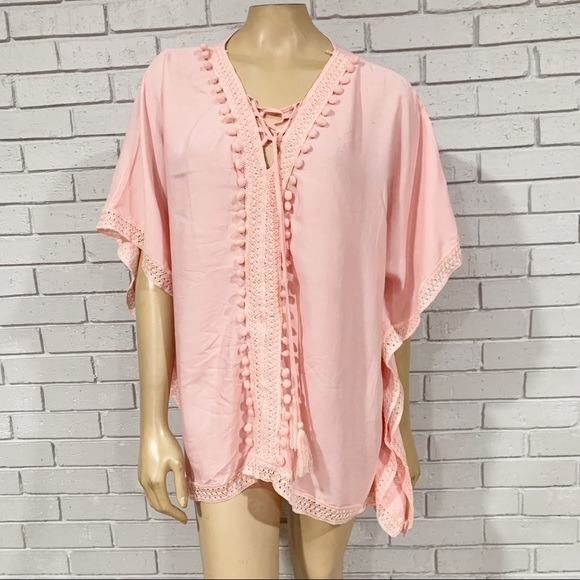 Lulla Collection By Bindya Pom-Pom Trimmed Kimono