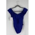 La Blanca Tummy Control Ruffle Off Shoulder One Piece Swim Womens 4 Blue Island