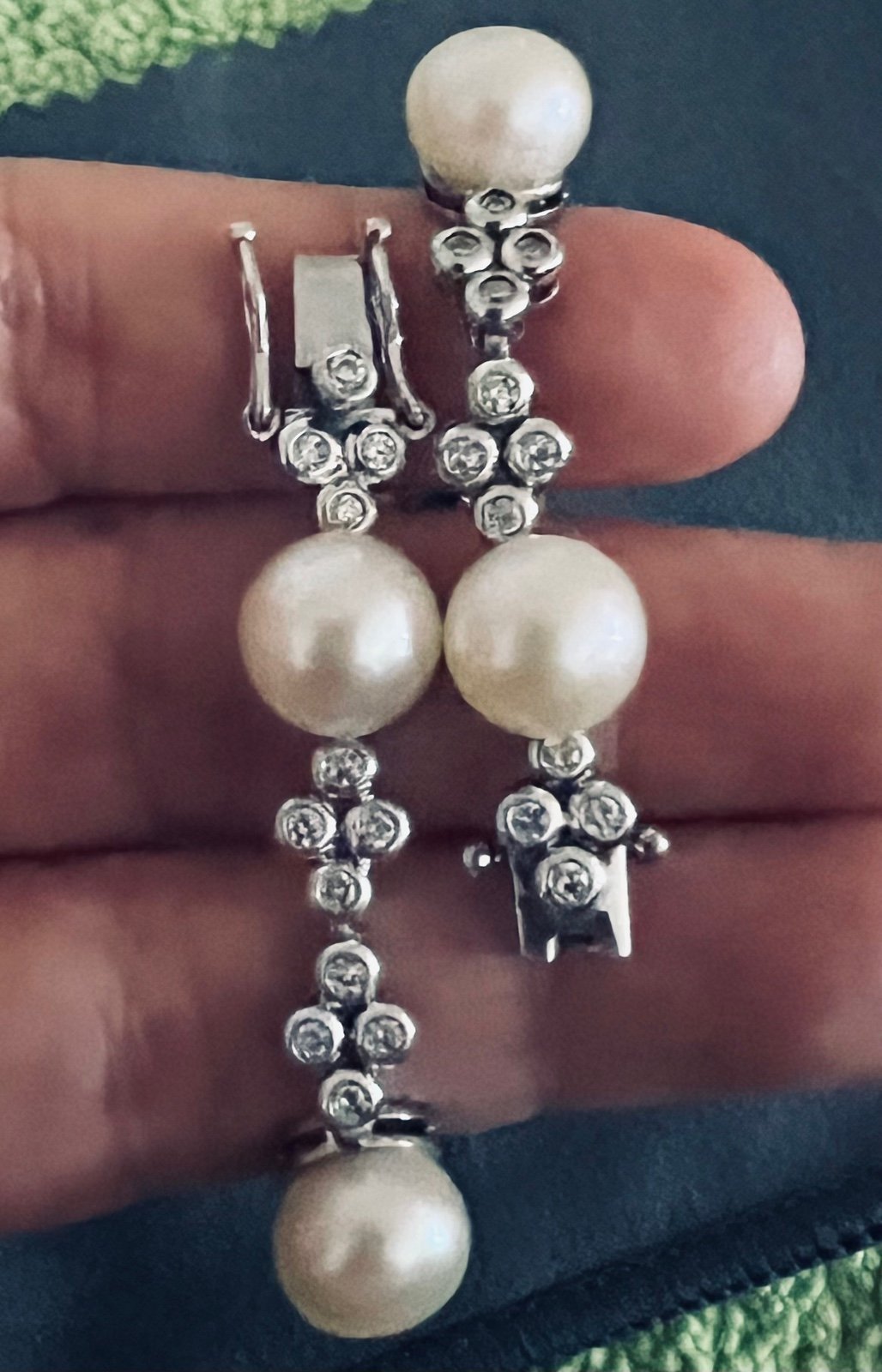 Natural Pearl Diamonique Bracelet
