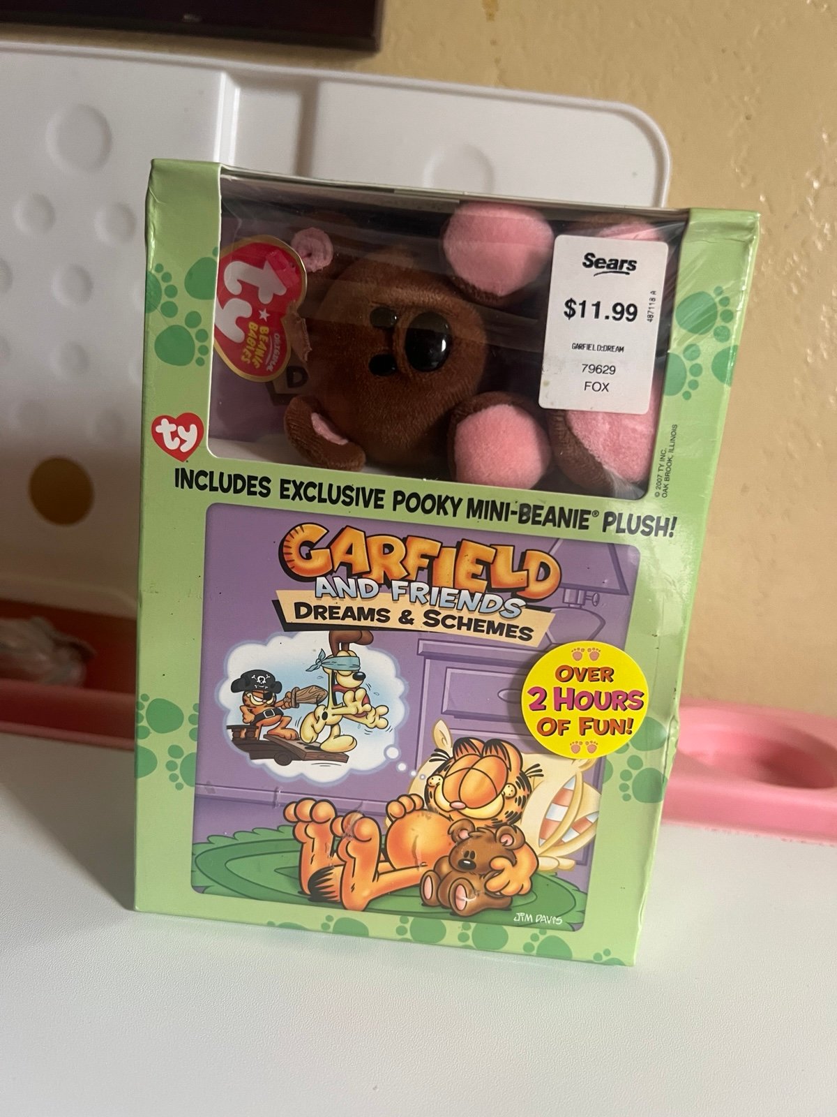 RARE Brand NEW Garfield - Dreams and Schemes w/ Pooky TY Beanie Plush - DVD 2007