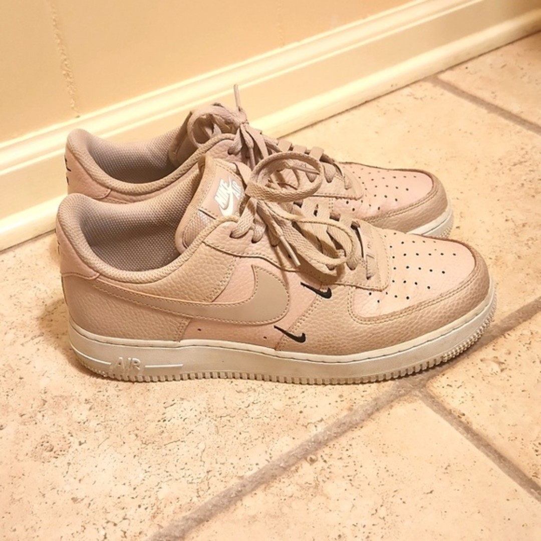 Nike Air Force 1 '07 Low Essential Platinum Violet Leather Sneakers Size 9.5