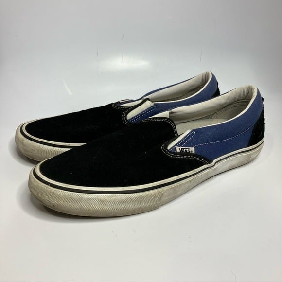 Vans two-toned slip on sneakers size 13 blue & black