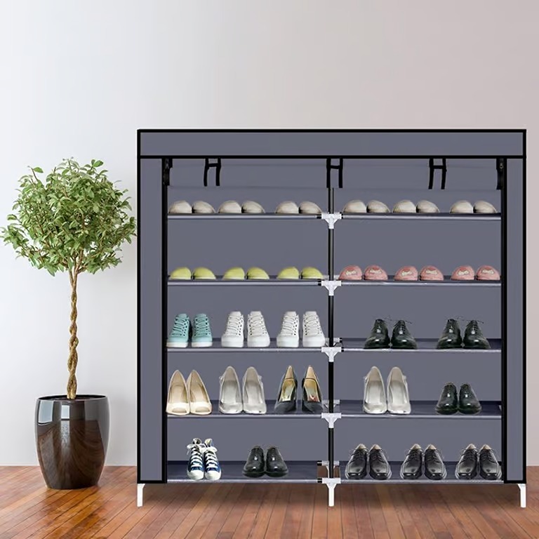 6 Tier Shoe Rack Storage Organizer 36 Pairs Portable Double Row Shoe Rack Shelf